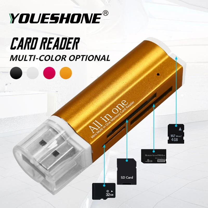 Высокое Качество Микро карта памяти мульти все в 1 ридер адаптер для Micro SD USB 2,0 TF M2 MMC MS PRO DUO кардридер