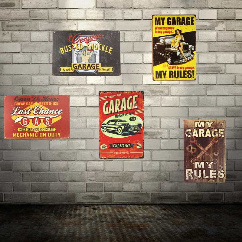Винтажные оловянные металлические вывески Постер гаража металлический постер