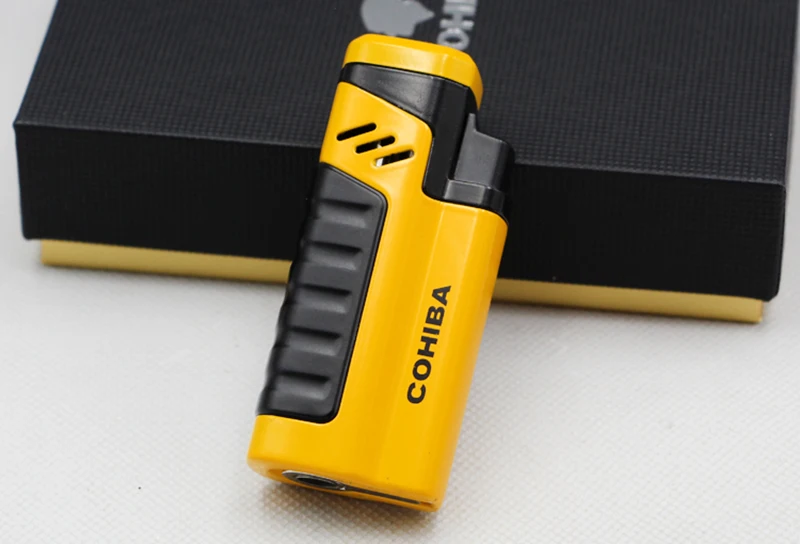 COHIBA сигарета зажигалка прохладное пламя Металл ветрозащитный 4 факел реактивная