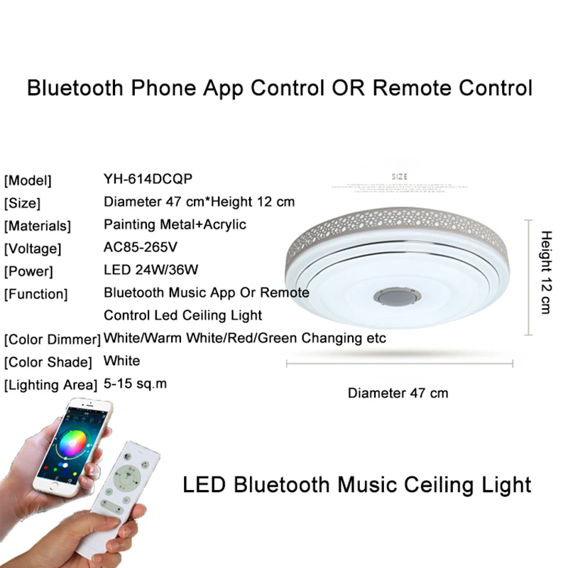 Музыкальная лампа современный светодиодный люстра люстры с Bluetooth управлением