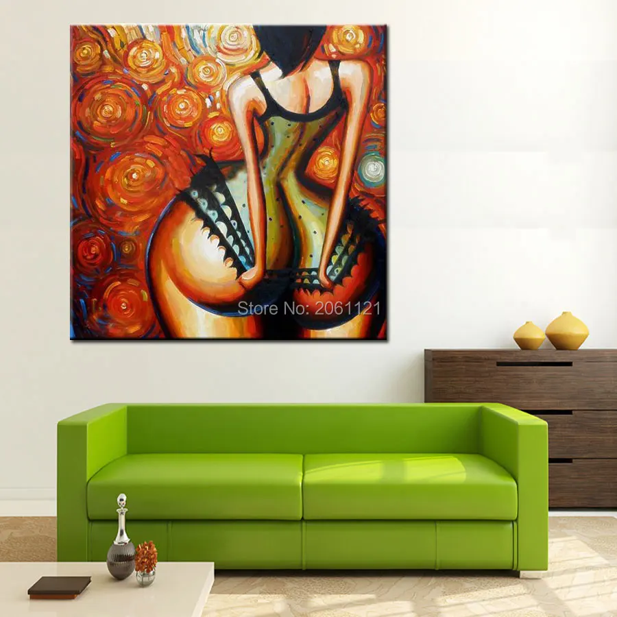 

Hand Painted Large abstract Canvas Art Nude Girl Big ass hot sexy Naked Women Wall Decoration Oil Painting On Canvas Kardashian