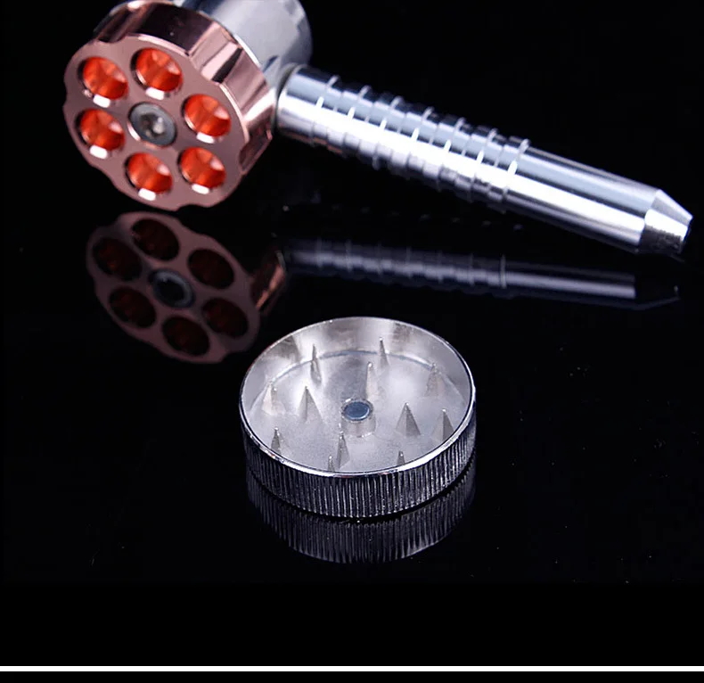 Металлическая дымовая трубка в форме пули травяная мельница с ручкой цинковый