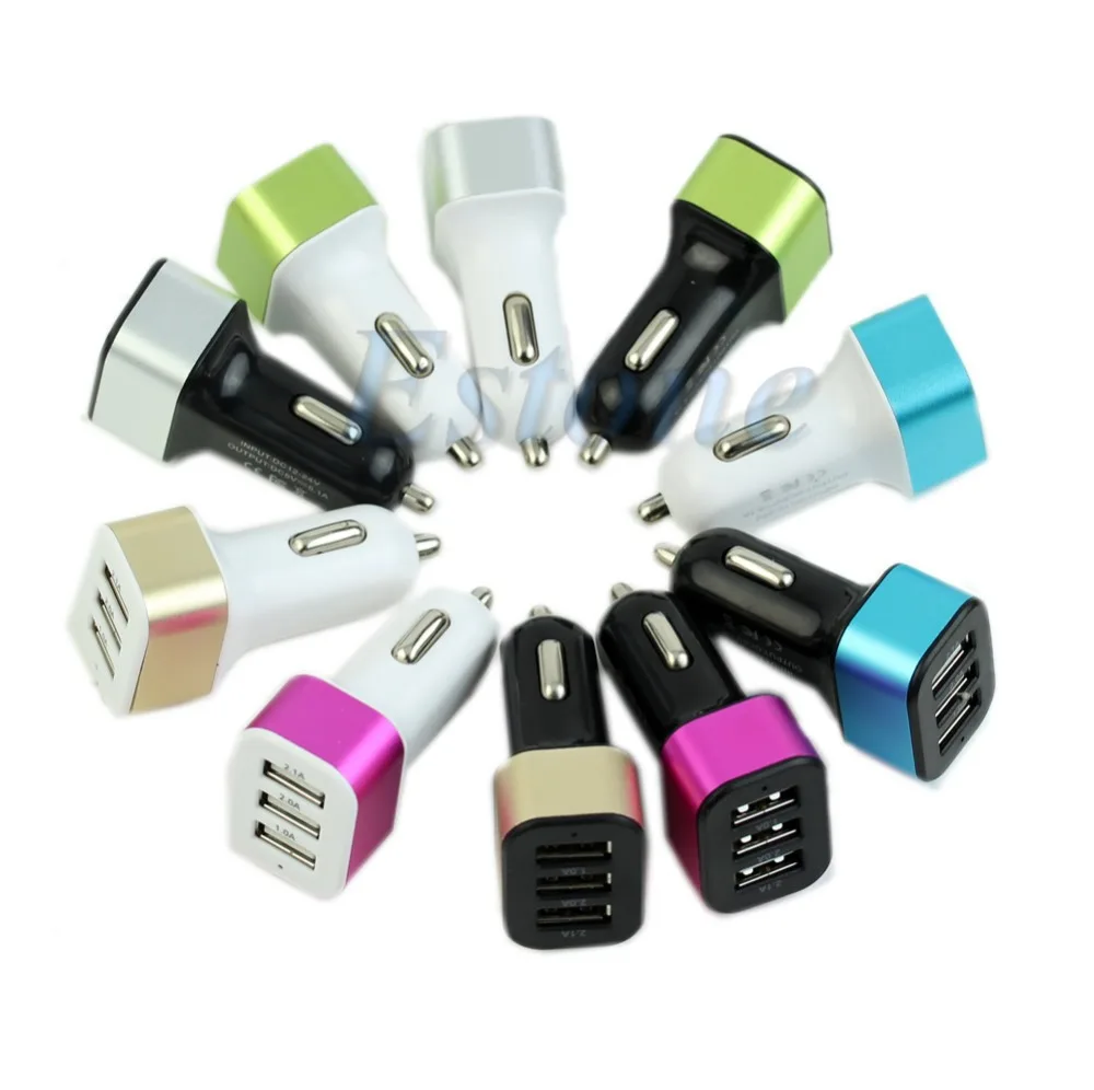 Лидер продаж! Автомобильное зарядное устройство с 3 мя USB портами а для iPhone6 5S Samsung
