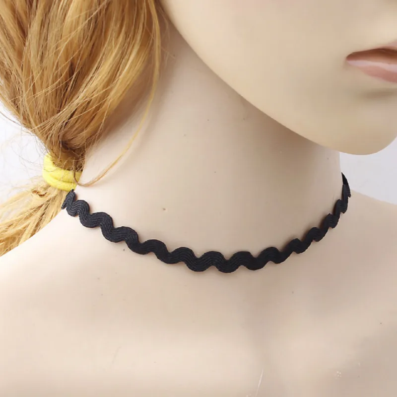 Хит панк черная волна кружево стиль Винтаж бархатное колье ожерелье простой