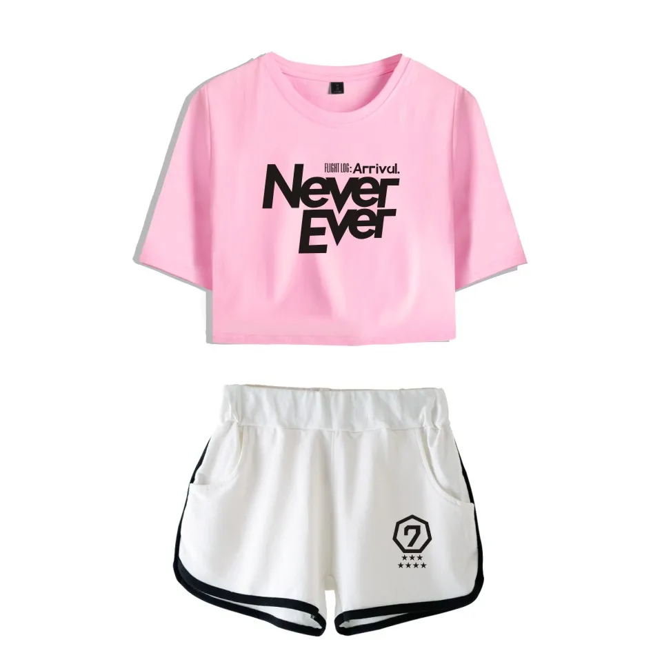 

GOT7 Summer Cool Two Piece Sets Women Print Casual Style GOT7 T-shirt&shorts Sets Sexy Tracksuit For Women Plus Size 2XL