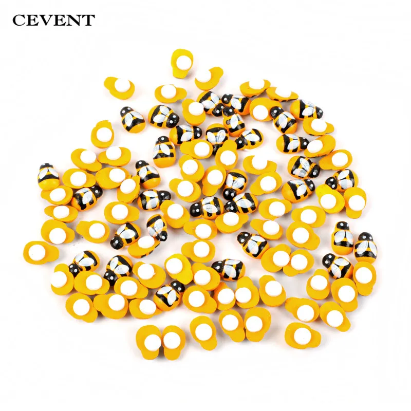 CEVENT 100 шт./пакет Mini Bee Wooden DIY стикер Божья коровка Скрапбукинг Пасхальный домашний