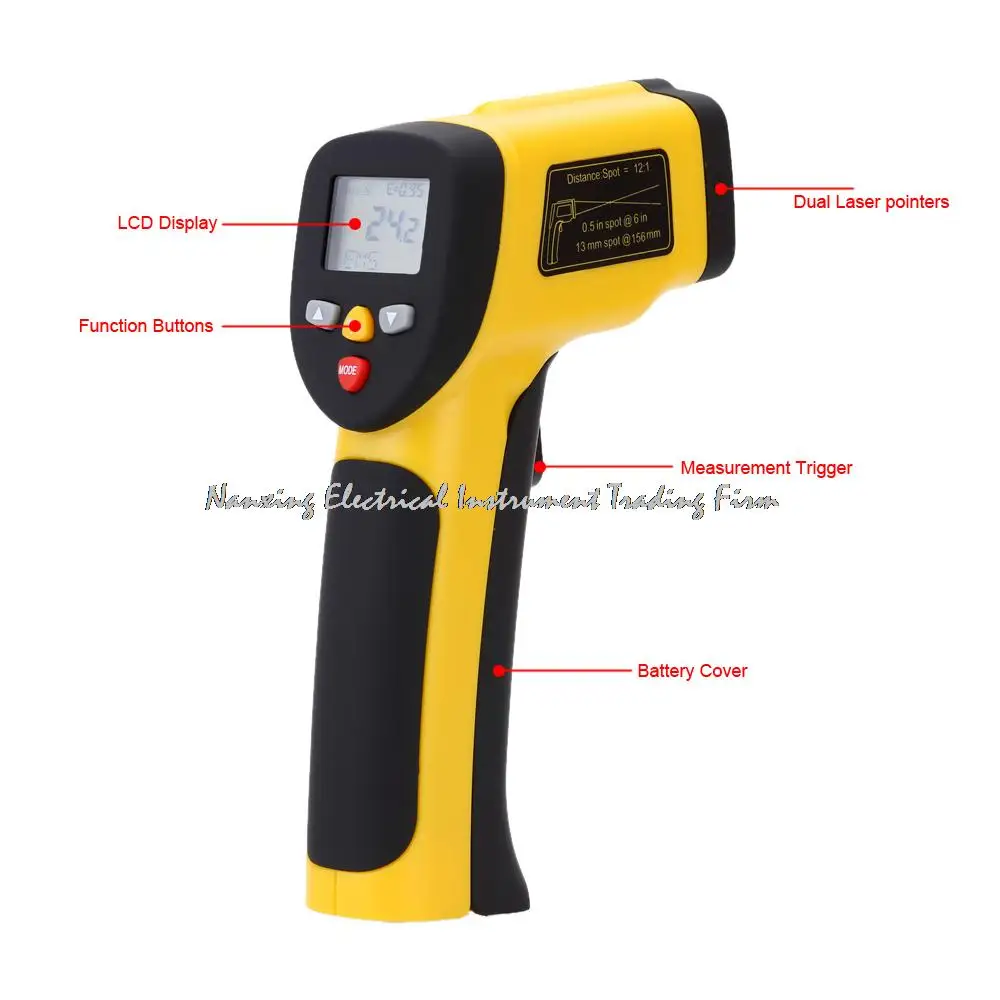 Fast arrival HT-819 Double Laser Non-contact IR Digital Infrared Thermometer Temperature Tester Range -50~1050( -58~1922F) | Инструменты