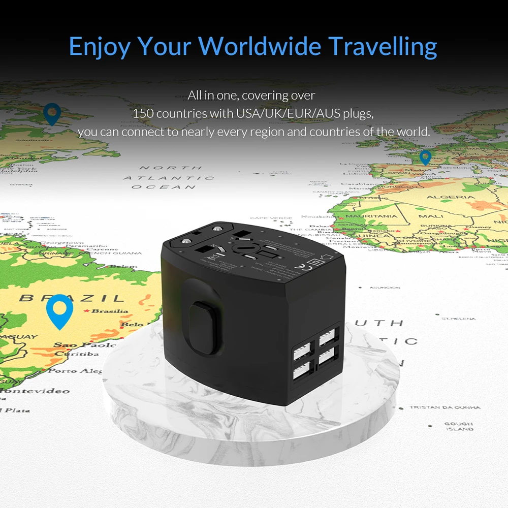 ORICO 4 порта USB адаптер для путешествий Универсальный адаптер питания зарядное устройство настенные электрические вилки розетки конвертер для мобильных телефонов