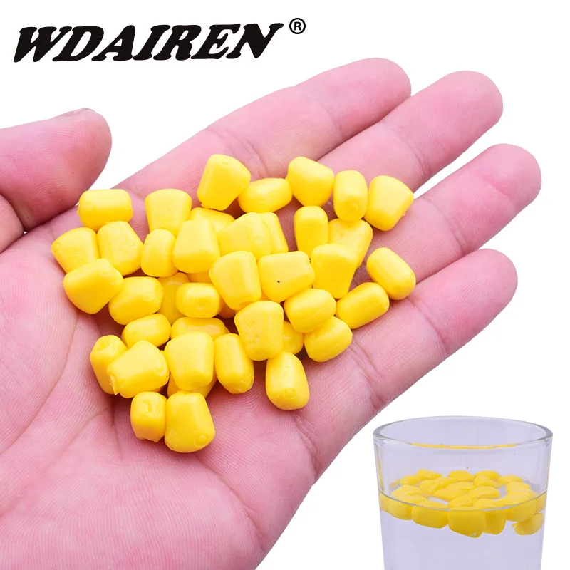 Фото 50 or 100pcs Colored Pop Up Corn Soft Bait Carp Fishing Boilies Flavoured Grass Baits Floating Water Pellet Creamy Silicone Lure №1