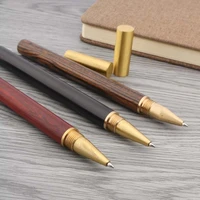 red wooden rollerball pen with half rubber gift pen golden trim stationery office school supplies
