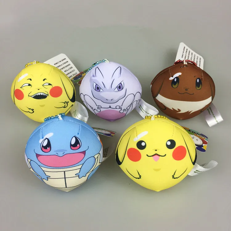Pikachu Eevee белки Bulbasaur Mewtwo Jigglypuff 5 см Плюшевые игрушки Аниме мягкие куклы игрушка