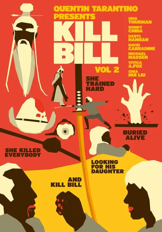 Kill Bill минимализм ткань для невесты агитация Рето Винтаж крафт-плакат