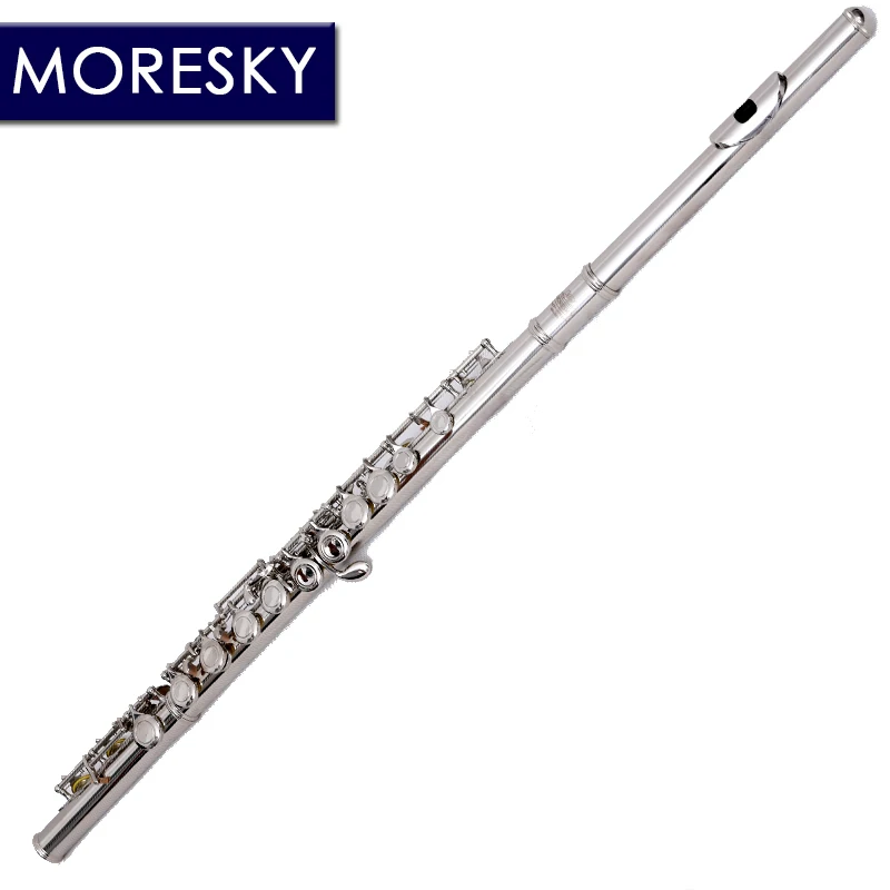 MORESKY 16/17 закрытые/открытые отверстия C Ключ флейта из мельхиора никель/Посеребренная концертная Флейта с E ключом