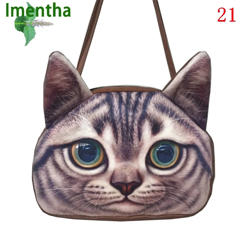 2017 женские сумки на плечо с 3D принтом животных милые мессенджеры кошкой через для