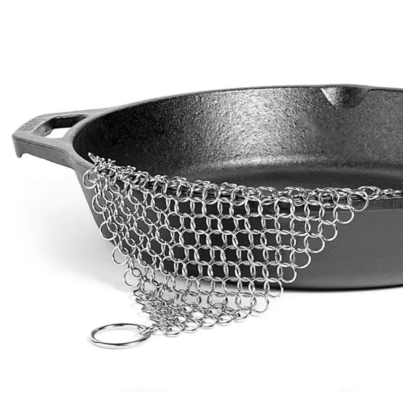 Duolvqi Полезная чаша для умывания инструмент из нержавеющей стали Chainmail Scrubber Finger Cleaner Губка из колец для сковороды миски кухонные гаджеты