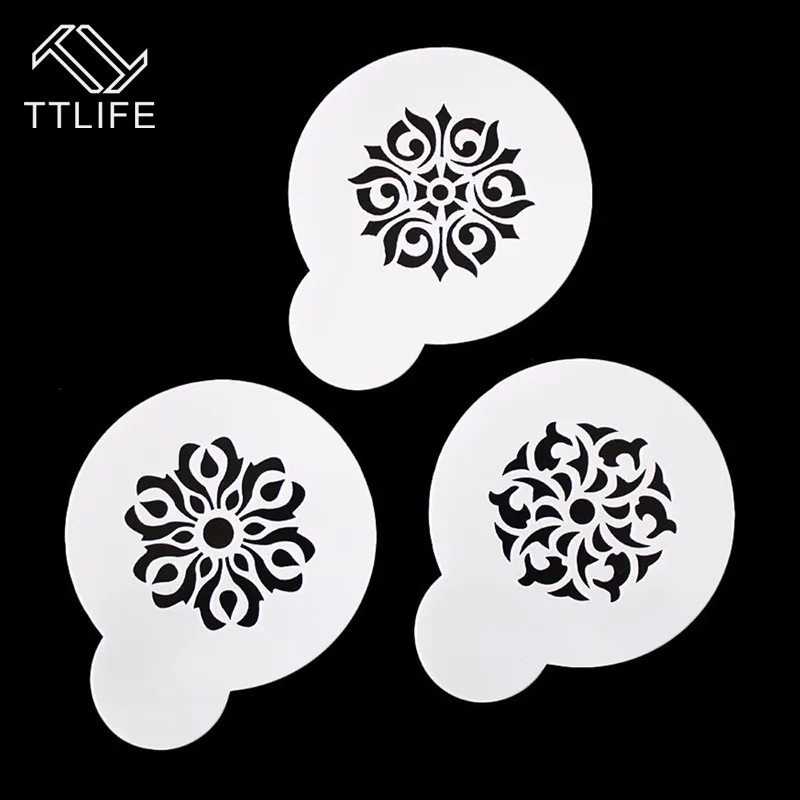 TTLIFE 3 шт. форма для гирлянды необычный кофейный принт Модель кофе художественный трафарет кафе пена спрей торт Дастер шаблон бариста резьба инструмент