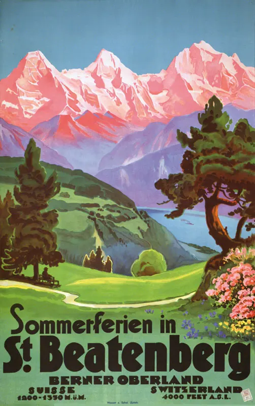 Switzerland Berne Tourism Posters Saanenmoser Classic Wall Stickers Canvas Painting Vintage Poster Home Bar Decor Gift | Дом и сад