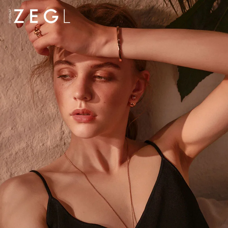 Женский браслет ZEGL из титановой стали в Корейском стиле Открытый для девушек