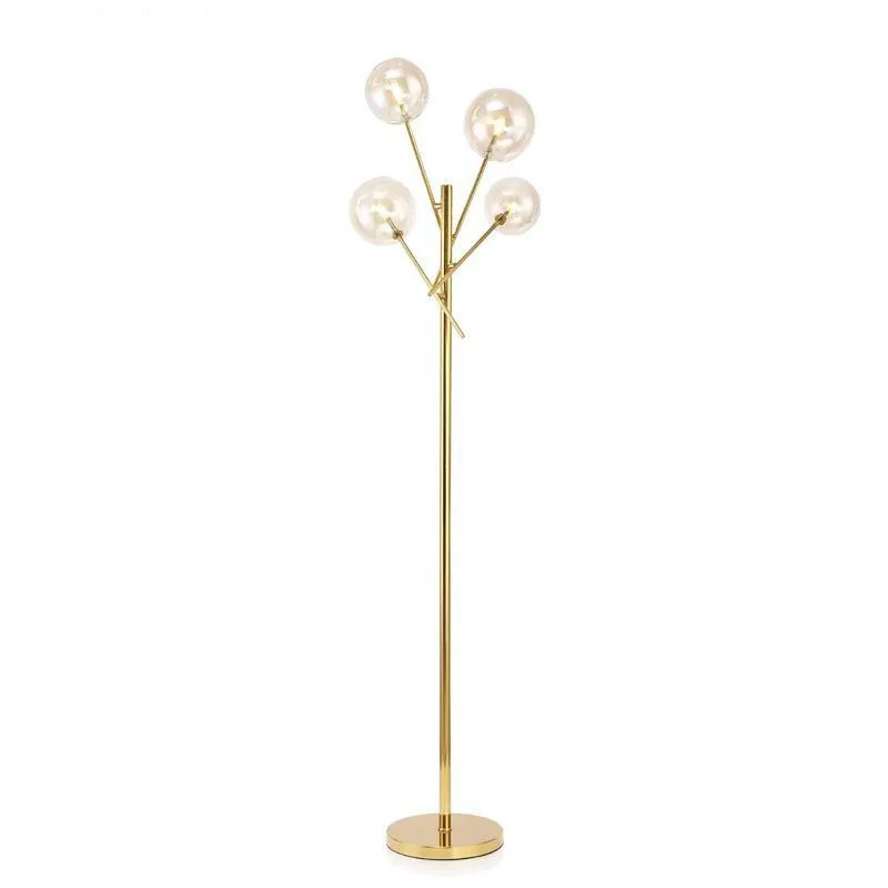 New Arrival Nordic Simple Floor Lamps Designer Plated Gold Metal Living Room Bedroom Standing Lamp Iron Lustre Lighting Fixture | Лампы и