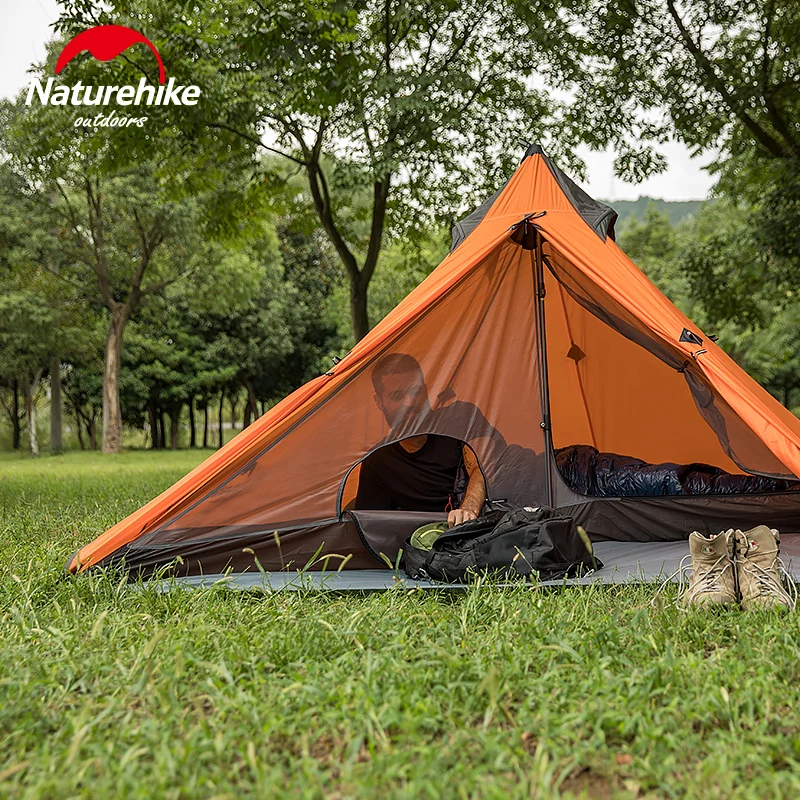 

Naturehike Tent Minaret Hiking Camping Tent Outdoor Ultralight 1 person 20D Nylon Coated Silicone Hiking Tent NH17T030-L