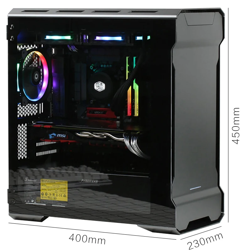 Чехол для компьютера PHANTEKS 314ETG MATX RGB(поддерживает 240& 280 водяное охлаждение/светильник RGB