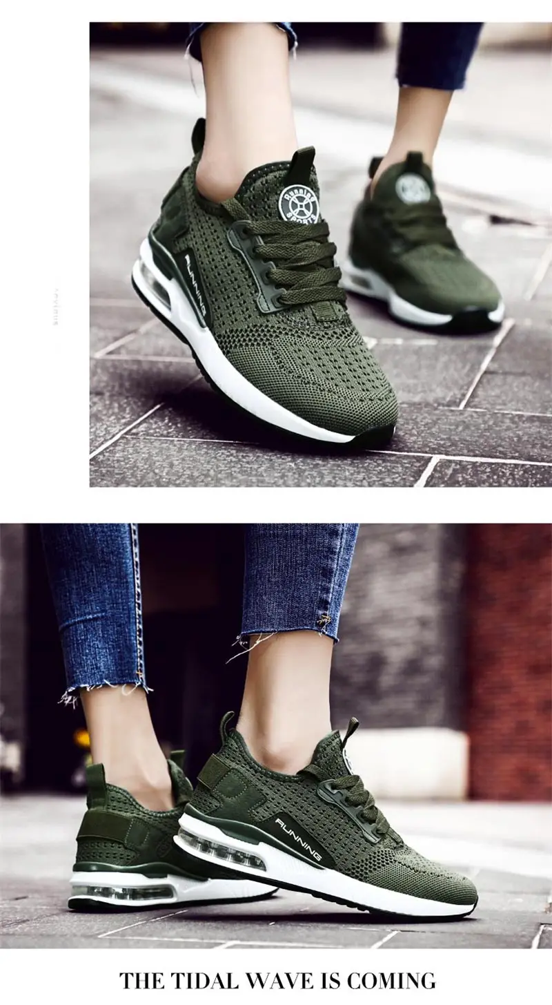 Летние дышащие женские кроссовки; zapatillas mujer; Мужская Спортивная обувь; женская спортивная обувь; женская обувь для бега; коллекция года; Цвет Зеленый, B-239