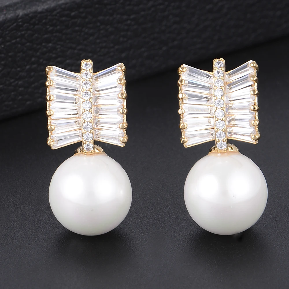 Женские серьги с искусственным жемчугом SISCATHY элегантные серьги-гвоздики