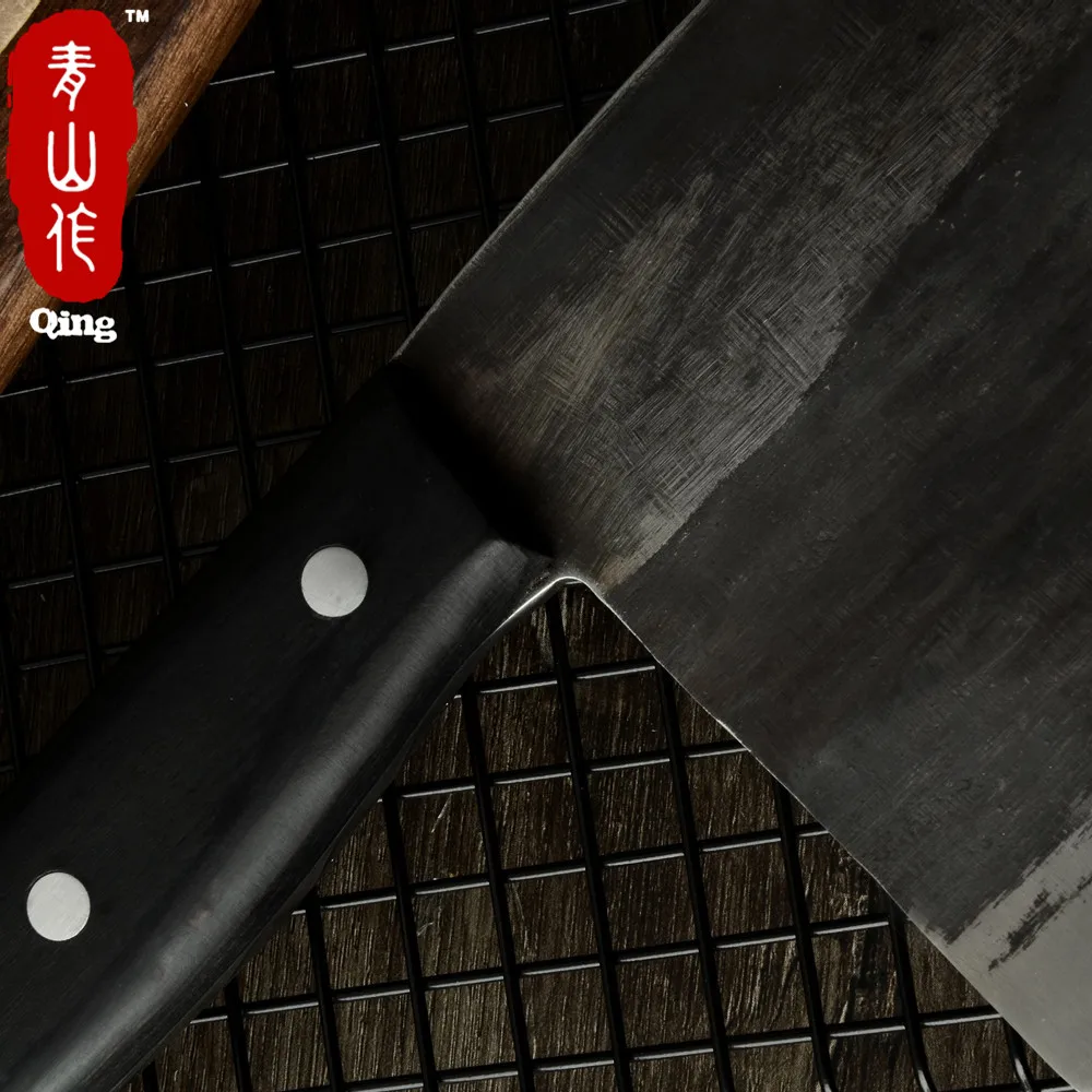 Qing Ножи ручной работы молоток нарезки Кливер Chop кости рыбы кухонный нож из