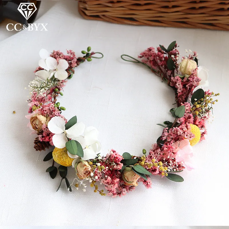 

CC 100% Handmade Floral Crown Hairbands Forest style Wedding Hair Accessories For Bridal Bridesmaids Girls Party Seaside mq050