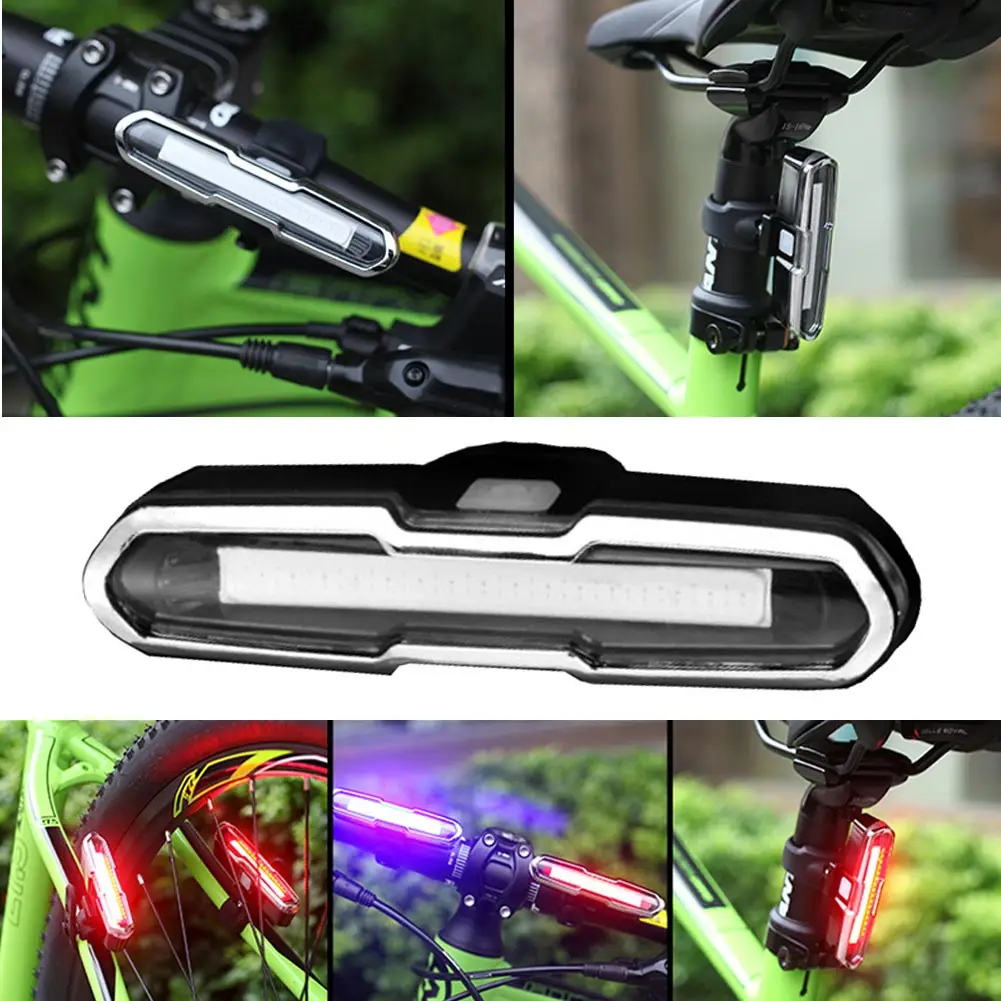 USB Перезаряжаемый водонепроницаемый задний фонарь для горного велосипеда