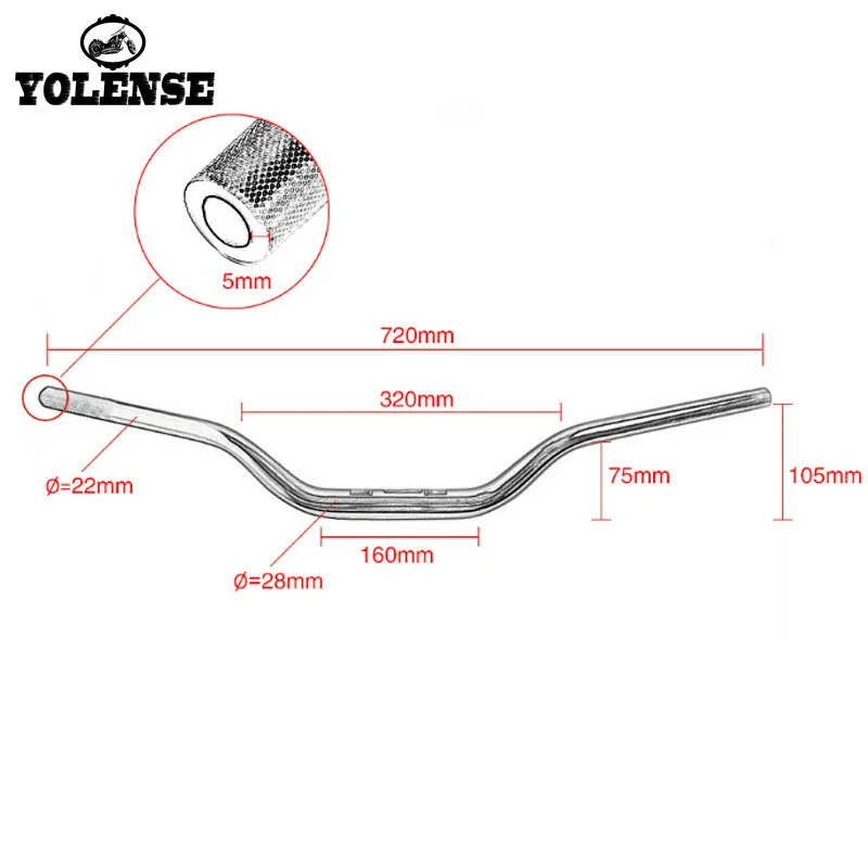 Для Honda cb300f/S CB400F/X CB500X CB500F CB400 72 см 7/8 'དྷ мм Универсальная Ручка Бар мотоцикл руль
