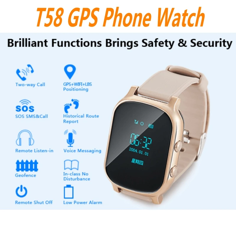 T58 Смарт-часы gps трекер Gsm gps браслет персональный локатор для детей Eder для взрослых с картой Google кнопка SOS