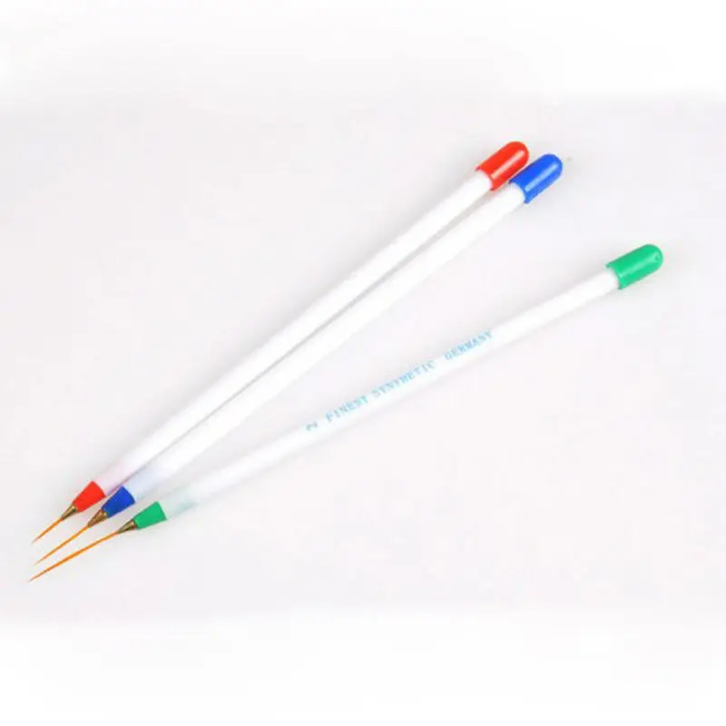 3x Новый дизайн ногтей DIY Акриловая Краска Рисование полоски ручка УФ гель Кисти