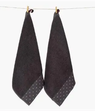 Dark gray QCZX 2 шт. простое одноцветное маленькое полотенце мягкое водопоглощающее Хлопковое полотенце для путешествий на открытом воздухе направленное полотенце D40 - Цвет: Dark gray