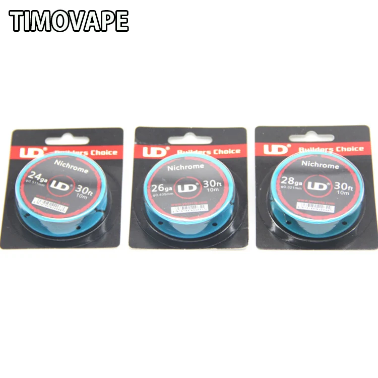 100% оригинал UD Nichrome Ni80 A1 SS316L 24GA 26GA 28GA для DIY MTL RDA перестраиваемый атомайзер
