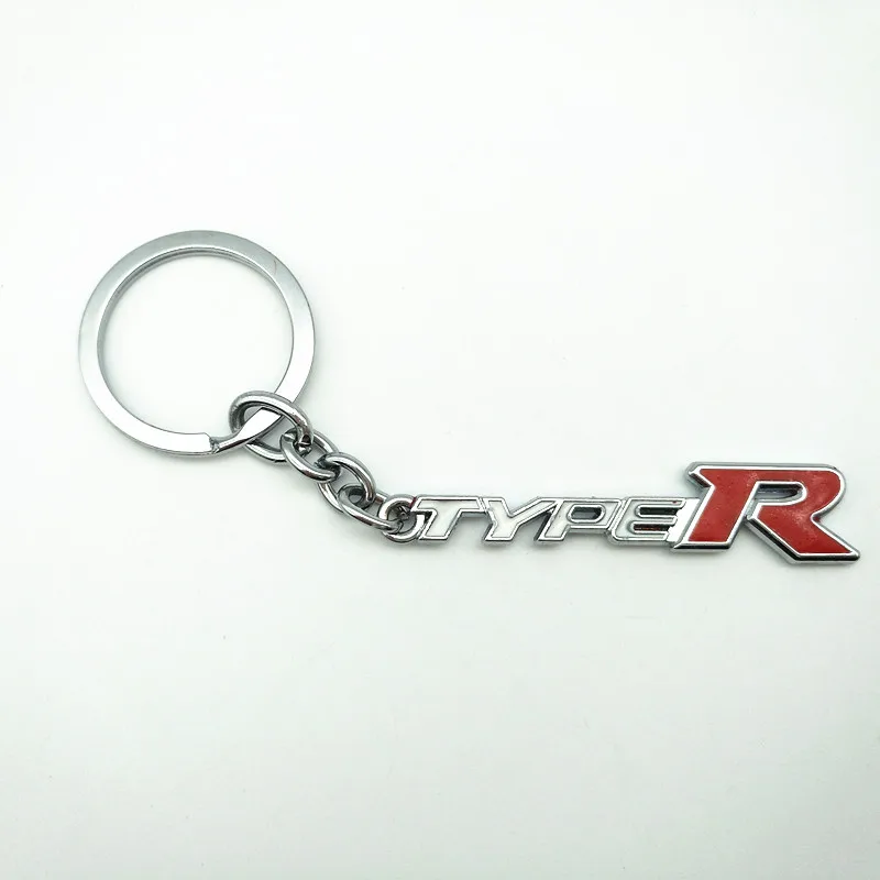 Металлический брелок для ключей 3d типа R черный/белый Honda Civic CRV City Accord Jazz стайлинг