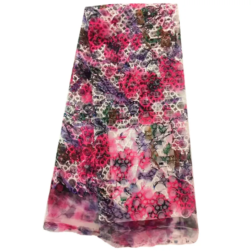 2016 Оранжевый Шнур Гипюр Кружева Африканский Шнурок Ткани Месиво Высокое