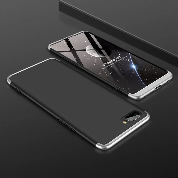 Silver and black 360 полная защита противоударный чехол для Oppo AX5 чехол Роскошный Жесткий PC 3 в 1 задняя крышка для Oppo AX5 A X5 A5 бронированный чехол 6,2" - Цвет: Silver and black