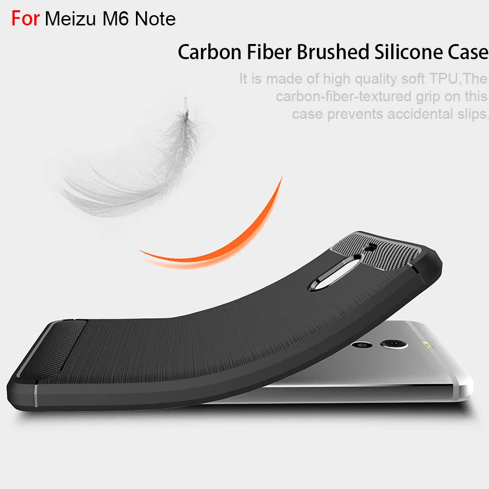 Redtree Силиконовые чехлы из углеродного волокна для Meizu m5 note m6 note противоударный мягкий ТПУ чехол для смартфона для Meizu m5s Pro 7 Plus чехол