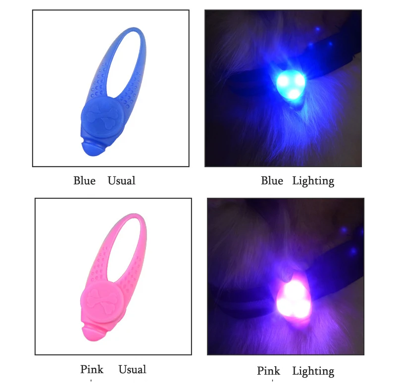 LED Flashing Pendant Safe Lighting Tag for Dogs Cats Pet Accessories Pendants Soft Rubber Flash Collar Dog | Дом и сад