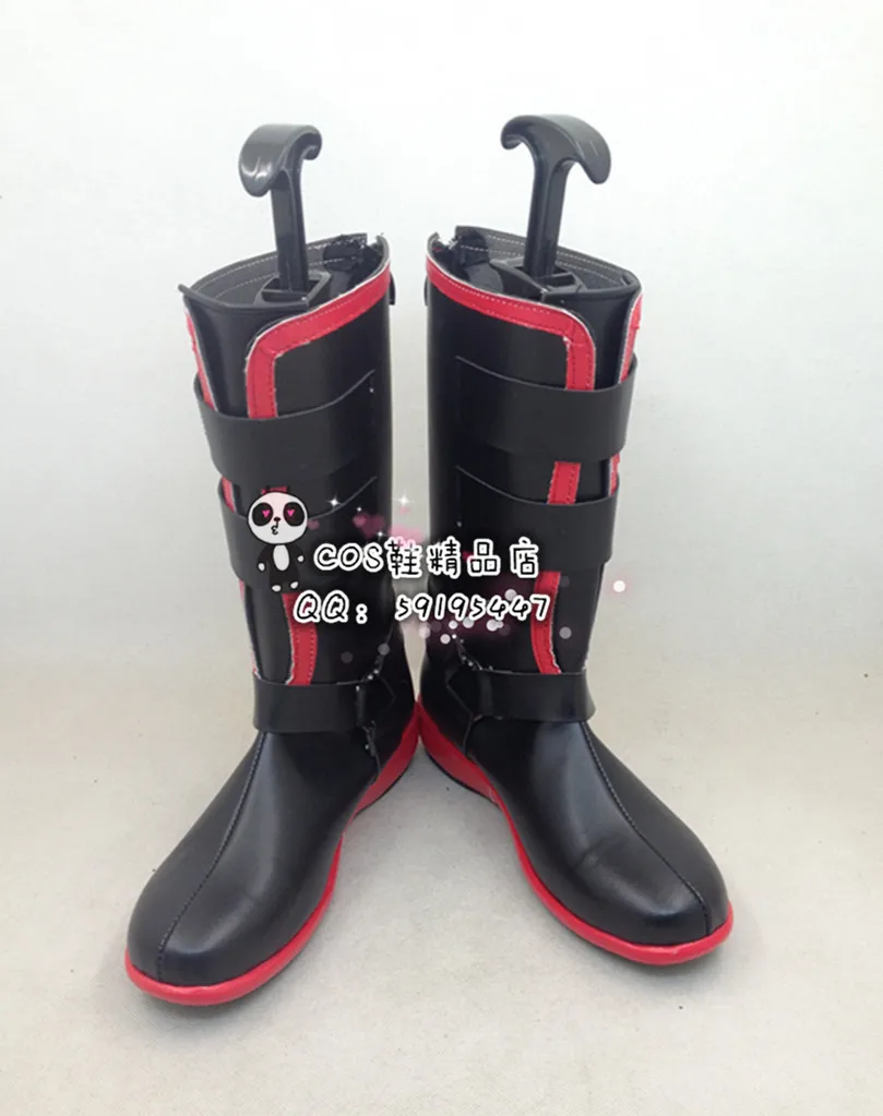 

Fullmetal Alchemist Edward Elric Black Leather Cosplay Shoes Boots X002