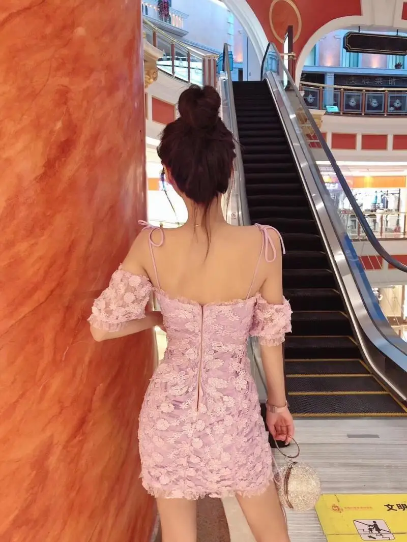 EASYSMALL For love lemons женское платье модное сексуальное с открытой спиной высококачественное фиолетовое Цветочное платье с вышивкой вечерние платья с высокой талией