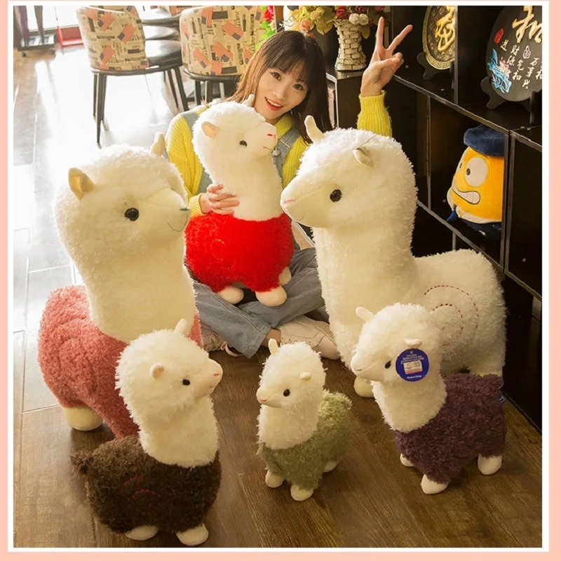 

Hot selling lovely alpacas plush toys cute alpacas dolls sleeping pillow Birthday present Children's day gift