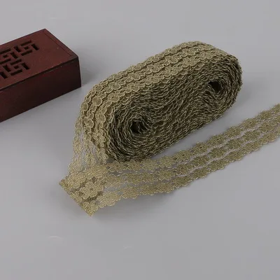 Dark Green Горячая 10 ярдов кружево, лента, тесьма 25 мм широкая отделка DIY ремесла вышитый шнур для шитье украшения африканская кружевная ткань - Цвет: Dark Green