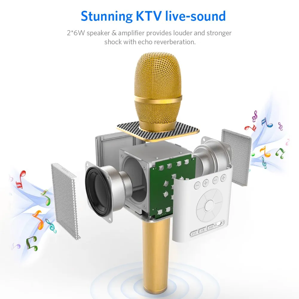 LEORY bluetooth беспроводной микрофон караоке KTV волшебный Ручной конденсаторный с