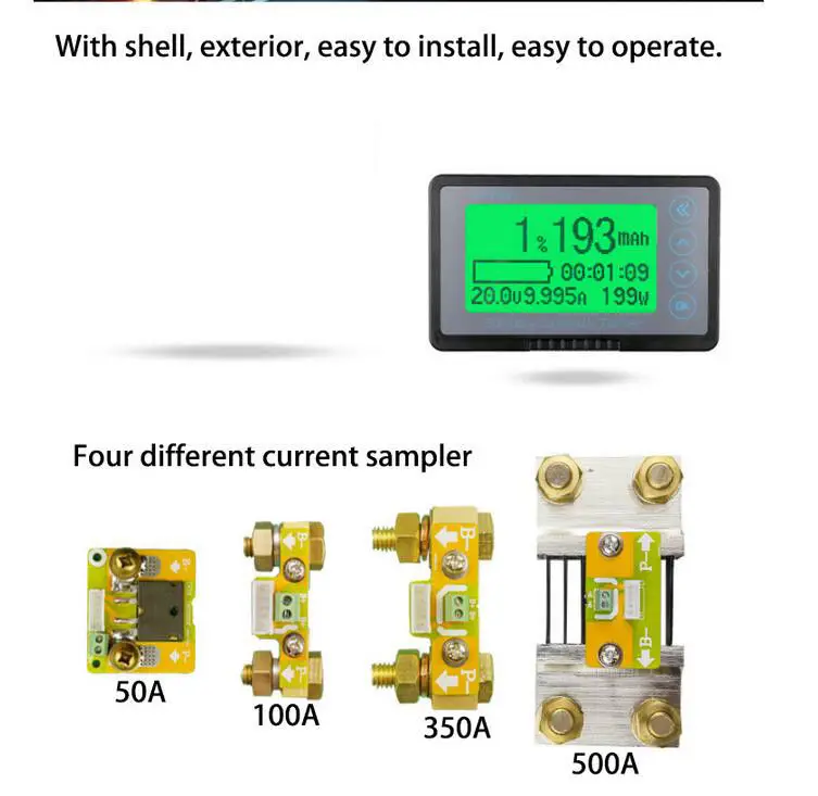 DC 10 120v 50A монитор батареи Цифровой кулонный метр Индикатор питания автомобиля RV