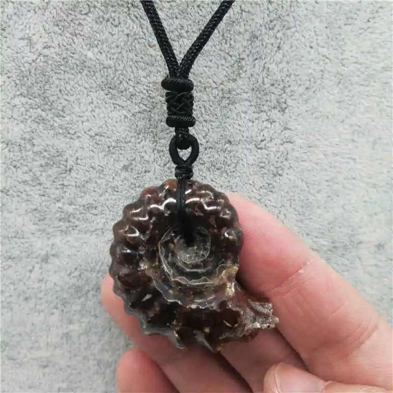 Natural Ammonite Snail Marine Paleontological Fossil Conch Nautiloidea Mineral Specimen Stones pendant | Украшения и аксессуары