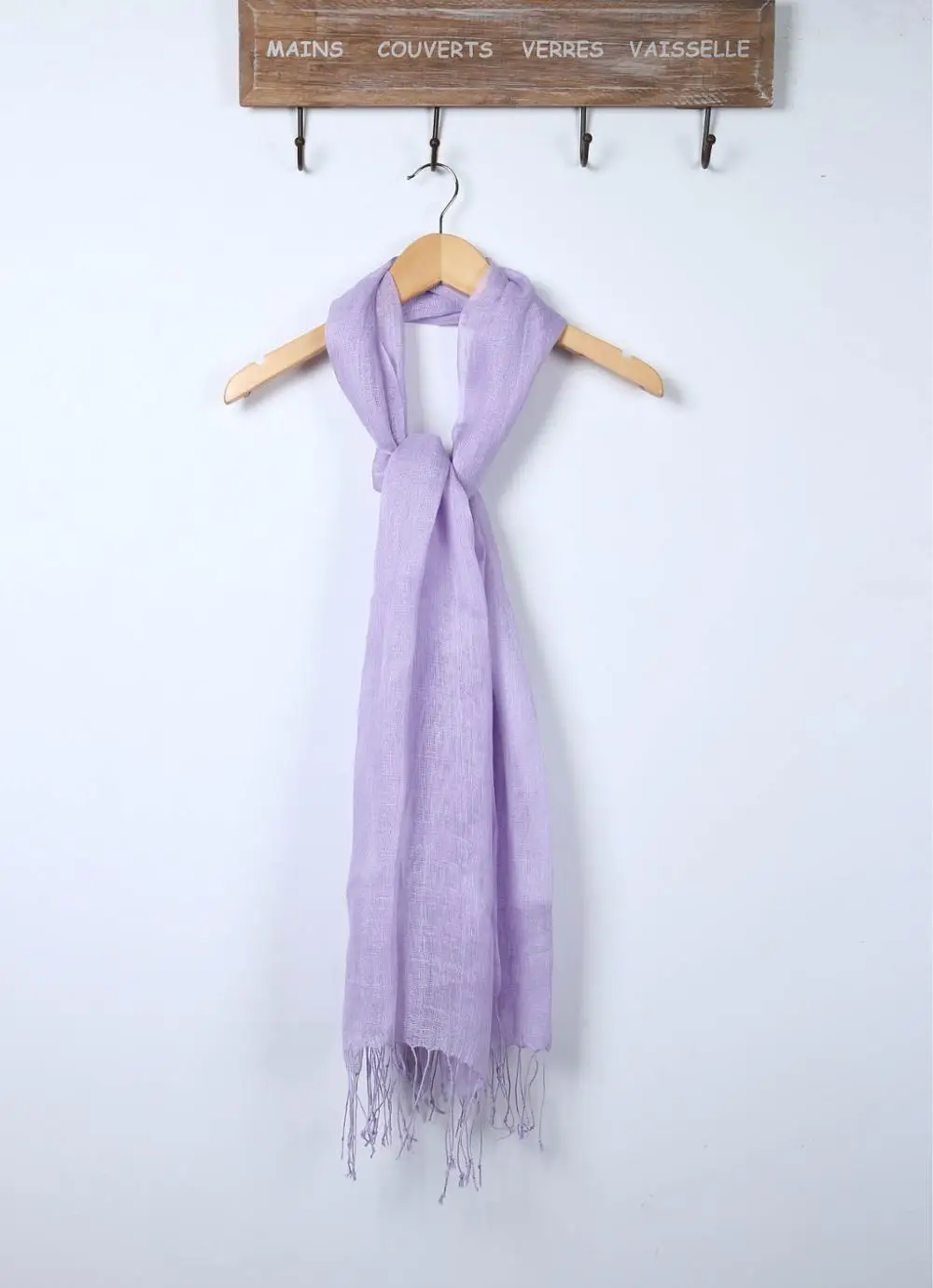Light purple Модный мягкий Однотонный женский шарф из льна и льна с кисточками, летняя Солнцезащитная длинная шаль для путешествий, элегантный хиджаб, женский платок M290 - Цвет: Light purple
