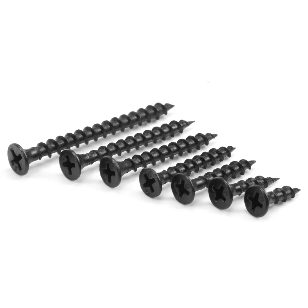 300 шт. M4 * 16-50 черные винты с твердой головкой для резьбы по дереву в мебели Саморез