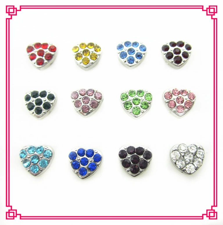 

New arrive 120pcs/lot mix 12 month birthstone crystal heart floating charms living glass floating pendant lockets